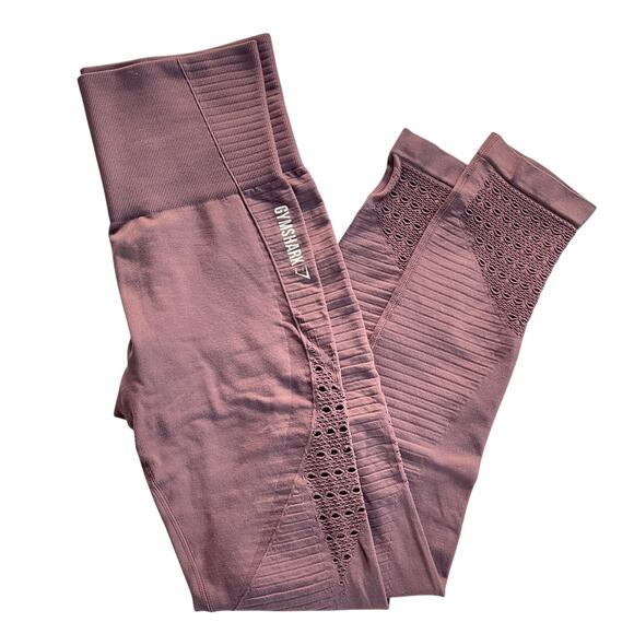 Gymshark Energy Seamless Highrise Leggings Mesh Plum Size Medium - Picture 4 of 8